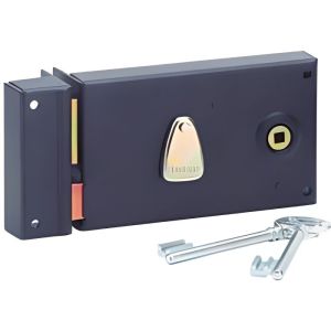 Cerradura horizontal negra epoxy 140x85 mm thirard con pestillo de media vu