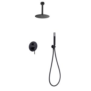 Conjunto ducha monomando empotrado tívoli negro mate