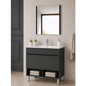 Mueble de baño con lavabo nebari sin espejo 100x40 cm grafito