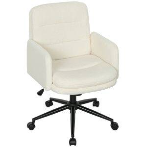 Silla de oficina tejido loop efecto lana crema 65x61 5x101 cm