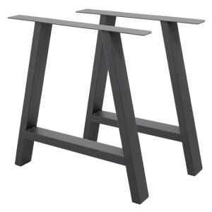 2x patas de mesa industrial 70x72cm acero antracita diseño forma de a