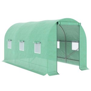 Invernadero de túnel pe, metal color verde 400x200x200 cm outsunny