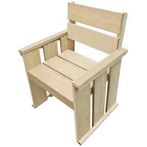 vidaXL silla de jardín de madera de pino impregnada