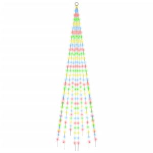 vidaXL árbol de navidad en asta de bandera 310 LED de colores 300 cm