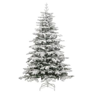 Árbol de navidad artificial con bisagras y nieve flocada 210 cm es3209