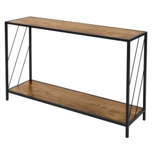 Mesa de centro marrón con estante mueble elegante auxiliar salón