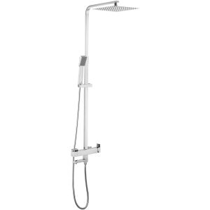 Valaz barra de ducha/bañera monomando cuadrada ajustable 145cm cromada-20cm