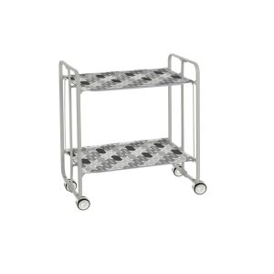 Carrito auxiliar con ruedas bauhaus armazón metálico gris, 2 bandejas