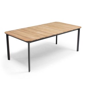 Oviala - mesa de jardín de aluminio y teca