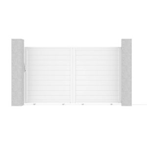 Puerta corredera eiger de 3 m, 180 cm de altura, aluminio blanco