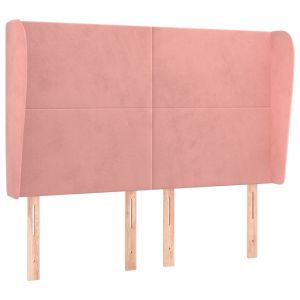 vidaXL cabecero con orejas de terciopelo rosa 147x23x118/128 cm