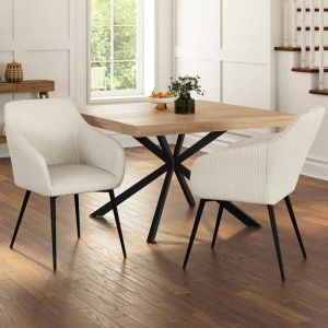 Sillones de comedor - pana beige - lote de 2