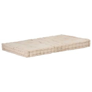 vidaXL cojín para palés algodón beige 120x80x10 cm