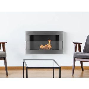 Chimenea bioetanol inox 65x40 cm con cristal