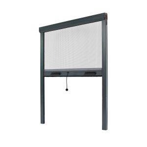 Mosquitera enrollable para ventana recortable 125x160 cm - gris antracita