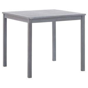 vidaXL mesa de jardín de madera maciza de acacia gris 80x80x74 cm