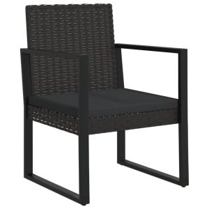 vidaXL silla de jardín con cojín ratán sintético negro