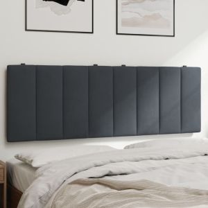Cabecero de cama acolchado terciopelo gris oscuro 140 cm eso6827
