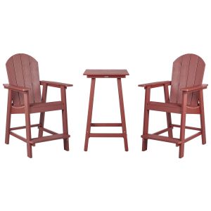 Conjunto de balcón adirondack rojo