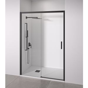 Mampara de ducha frontal negra 95-100 cm acceso derecha bellobath