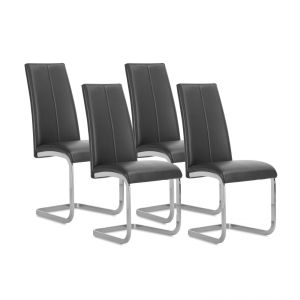 Pack 4 sillas de comedor 44,9x38 cm smile símil piel negro