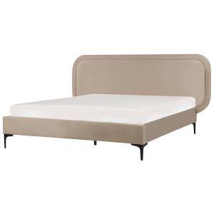 Cama terciopelo suzette 140 x 200 cm beige