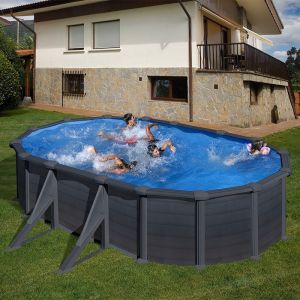 piscina gre ovalada kit610gy  kea color antracita gre