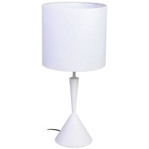 Lámpara de mesa de metal blanco 30x30x52/66h cm