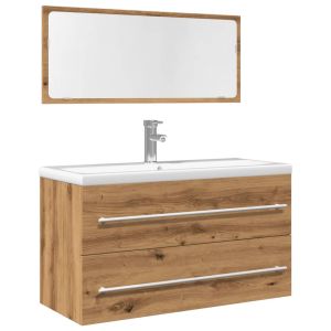 Juego de muebles baño 2 piezas madera ingeniería roble artisan esb5442