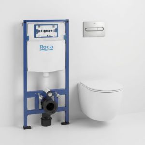 Roca duplo + pl1 cromo brillo + wc kp round pro total clean