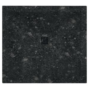 Ondee - plato de ducha nola 3  - 80x80 - resina - terrazo negro