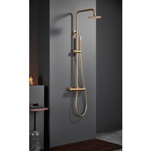 Imex - columna ducha con grifo oro cepillado serie monza