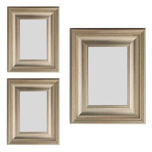 Dekoarte - set de 3 espejos decorativos de con marco vintage plateado