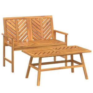 vidaXL juego de muebles de jardín 2 piezas madera maciza acacia