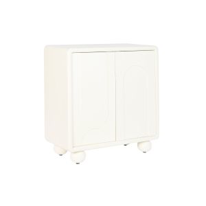 Cómoda de mdf 80x37x86cm 2 puerta y 3d blanco