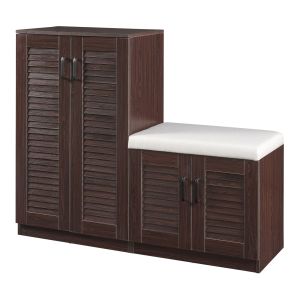 Mueble zapatero løten + banco 9 compartimentos para 18 pares 97x120x36 cm -