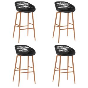 vidaXL taburetes de cocina 4 unidades negro