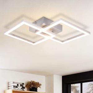 Nettlife lámpara de techo LED cuadrada plata lámpara de techo de