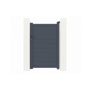 Pack puerta peatonal eiger 1m h.160cm + 2 postes a.190cm gris