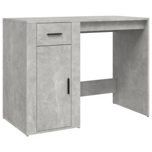 vidaXL escritorio de madera contrachapada gris hormigón 100x49x75 cm