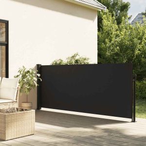 Pantalla de jardín, toldo lateral retráctil negro 120x600 cm ety5701462