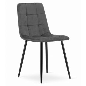 Valora sillas pyra terciopelo gris oscuro modernas