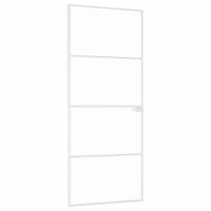 vidaXL puerta de interior vidrio templado y aluminio blanco 83x201,5cm