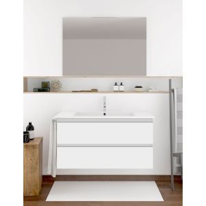 Mueble de baño ibiza con lavabo y espejo 75x45cm blanco