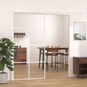 Puerta corredera esg vidrio y aluminio blanca 102,5x205 cm esxt2875