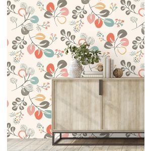 Papel pintado gaulan   de hojas de estilo nórdico tonos 5.23m²