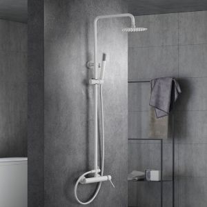 Imex - columna ducha monomando con grifo blanco