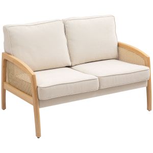 Sofá dos plaza 123x75x88 cm chenilla color beige Homcom