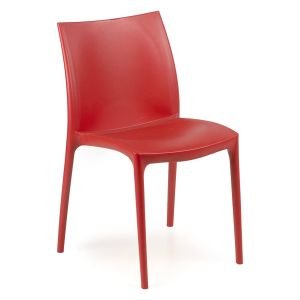 Silla para exterior grover, apilable, de plástico rojo