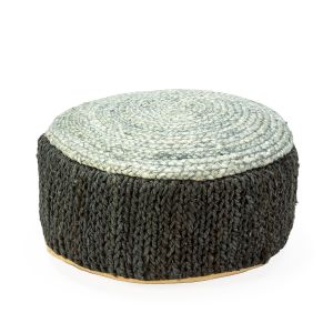 Puff 55x55x20 alfombra shumak negro, gris